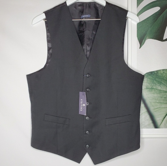 Stafford Other - NEW Stafford Wool Travel Classic Black Suit Vest